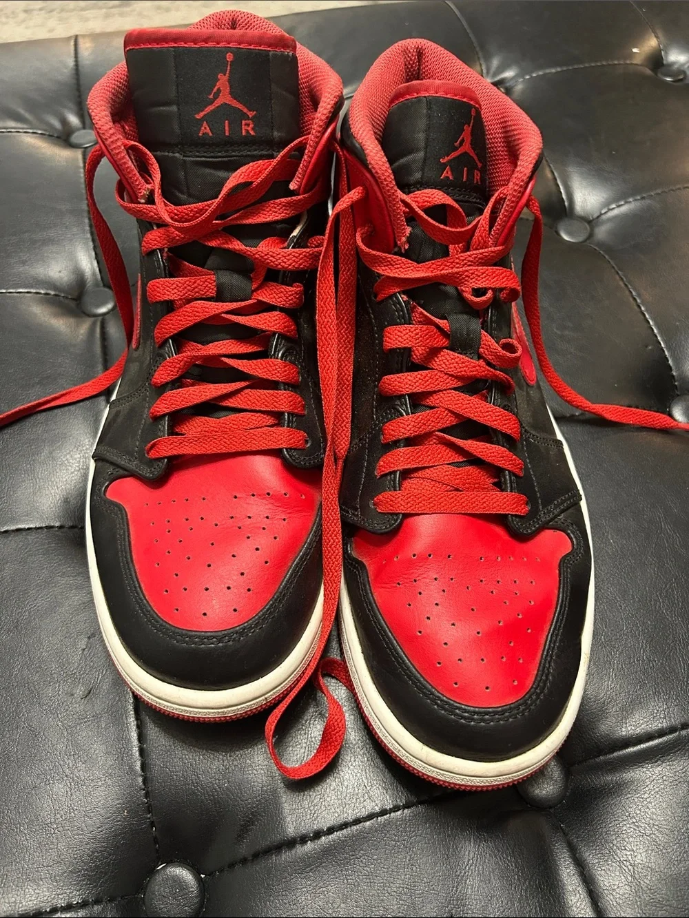 Nike Red and Black High-Top Sneakers